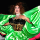A drag queen celebrates outside the Connecticut Supreme Court building.